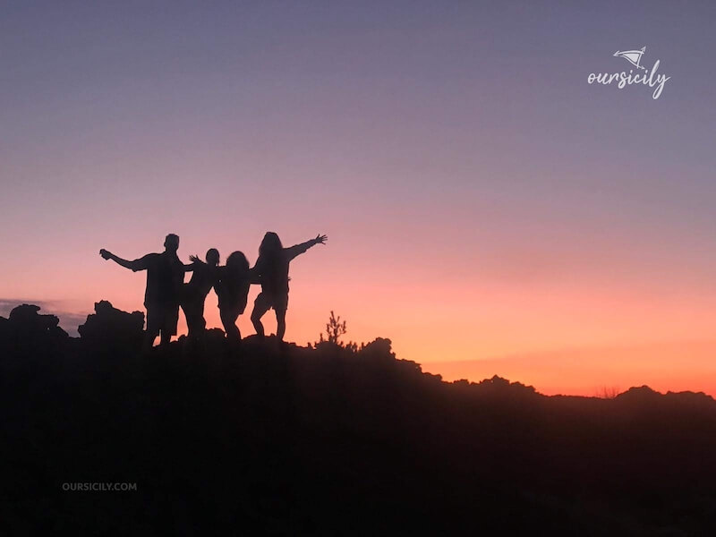 View of sunset from Mt.Etna