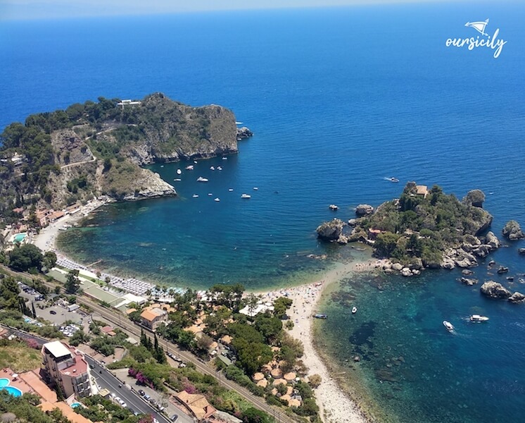 View of Isola Bella Taormina