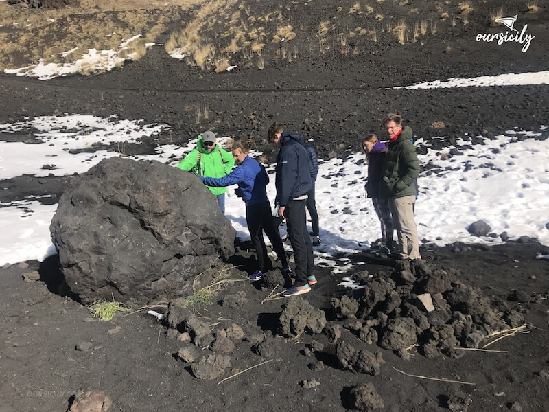 View of a lava bomb