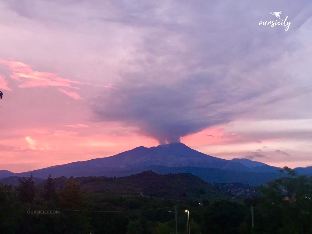 Sunset lights of Etna
