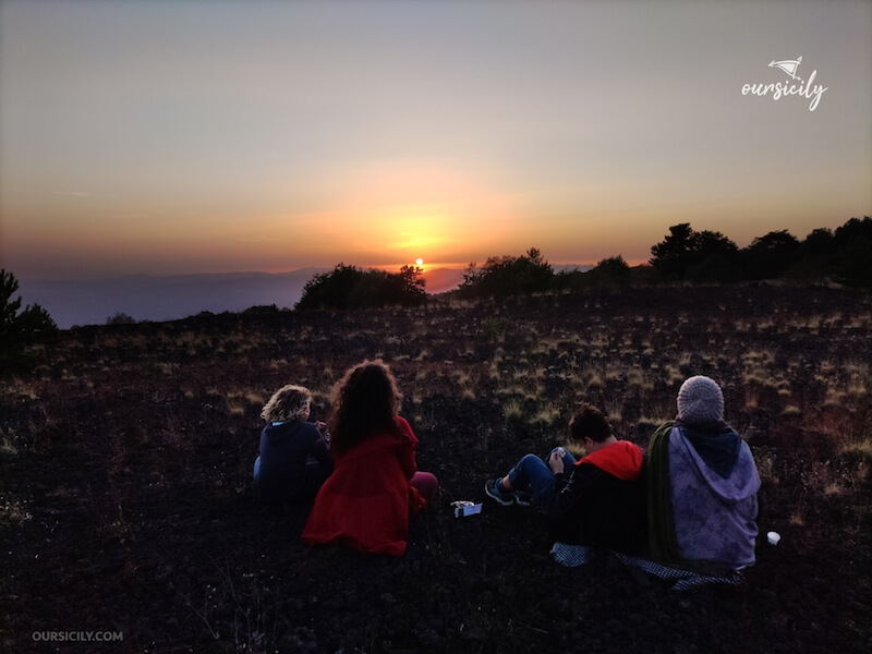 View of sunset from Mt.Etna