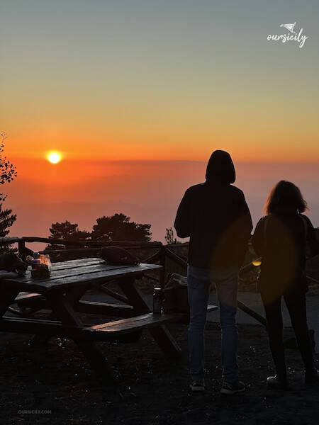 View of sunset from Mt.Etna