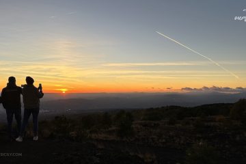 View of sunset from Mt.Etna