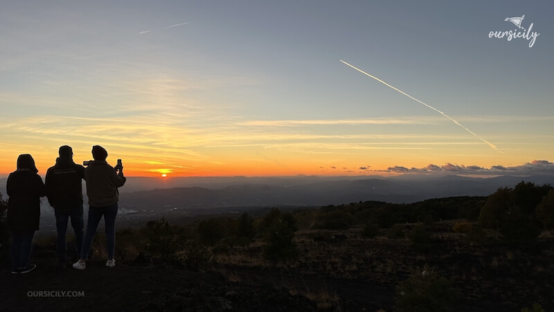 View of sunset from Mt.Etna